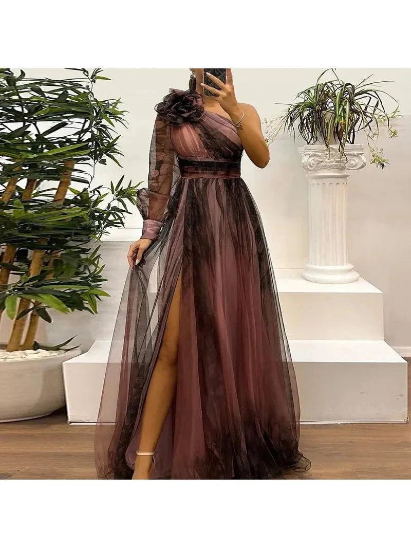Celeste | One Shoulder Maxi Dress - ginlerie 2
