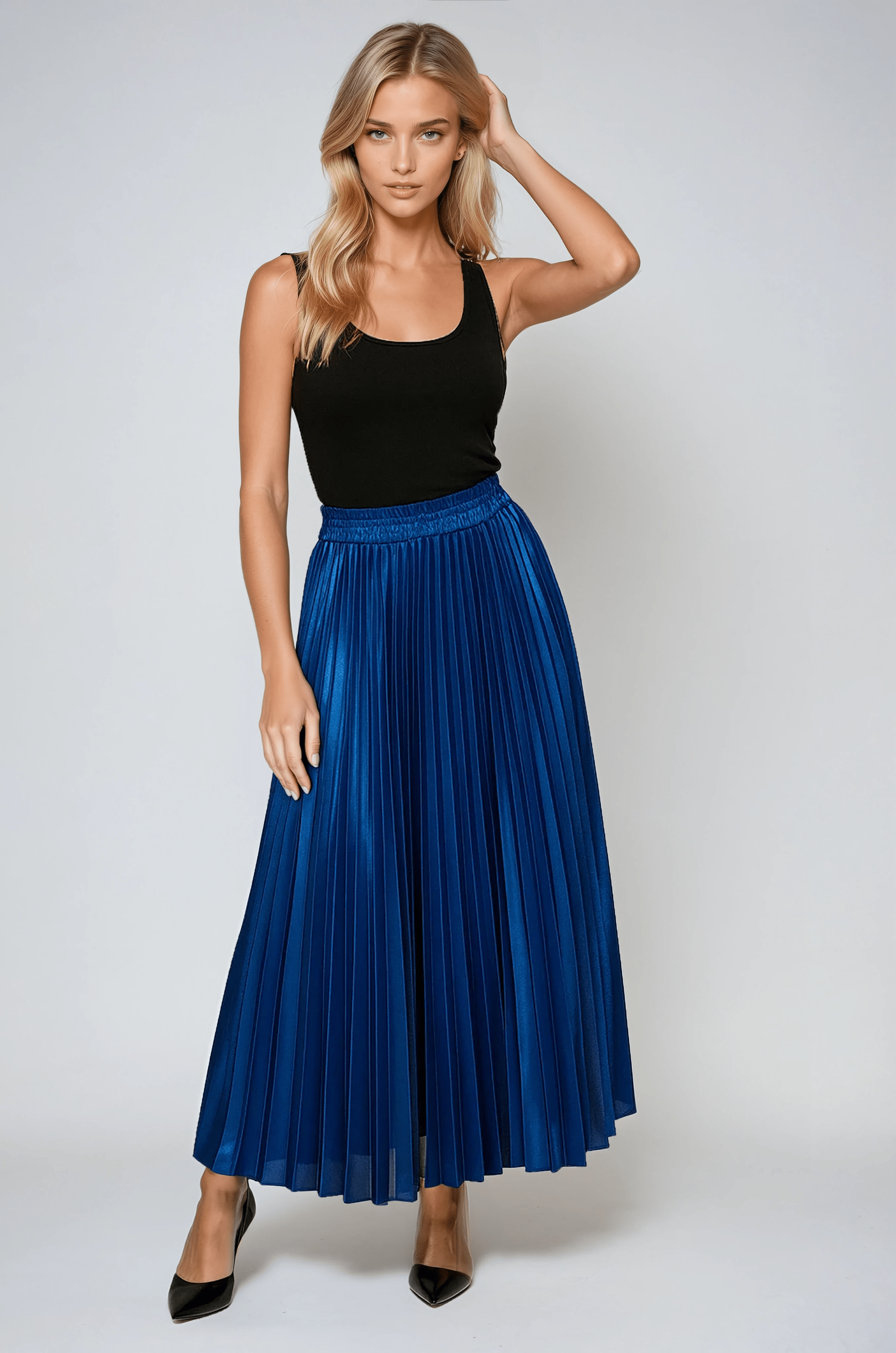 Celeste | Pleated Maxi Skirt - ginlerie 1