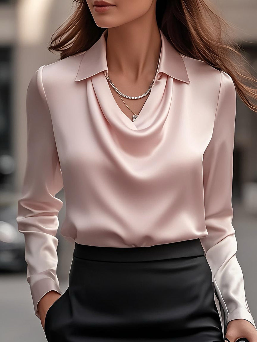 Celeste | White Draped Blouse - ginlerie 12