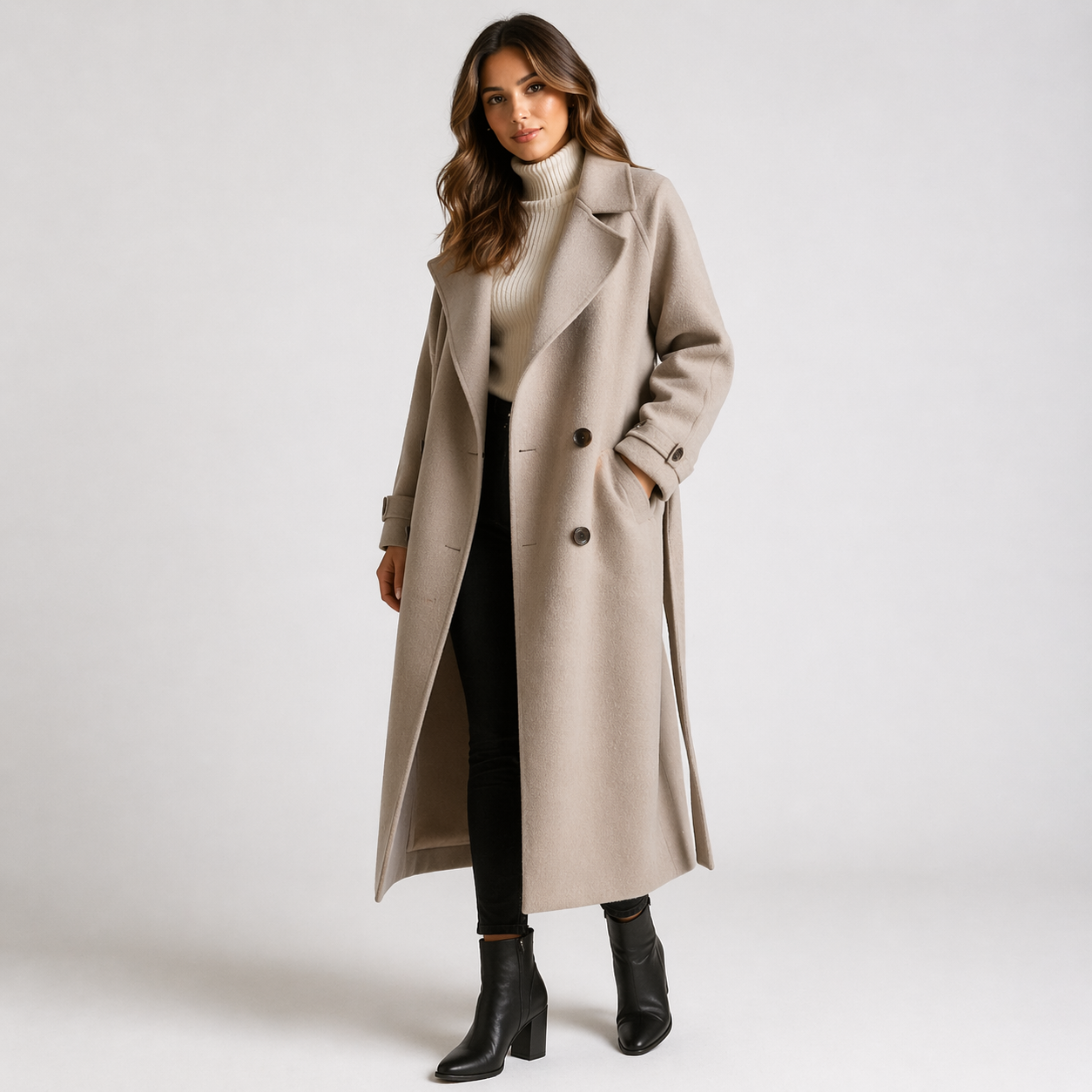 Celia | Double-Breasted Wool Overcoat - ginlerie 0