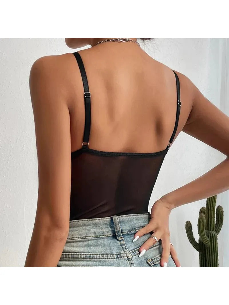 Celine | Embroidered Corset Bodysuit - ginlerie