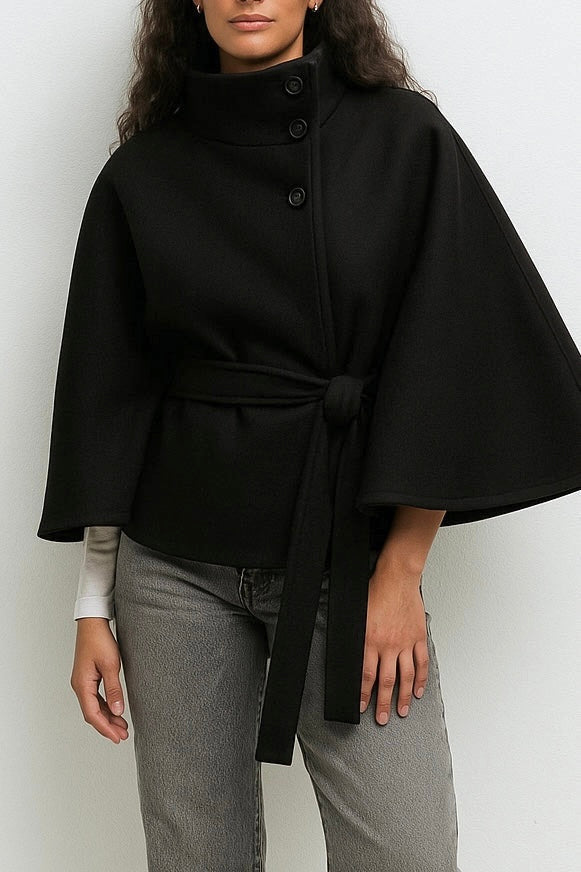 Clara | Belted Cape Coat - ginlerie 6