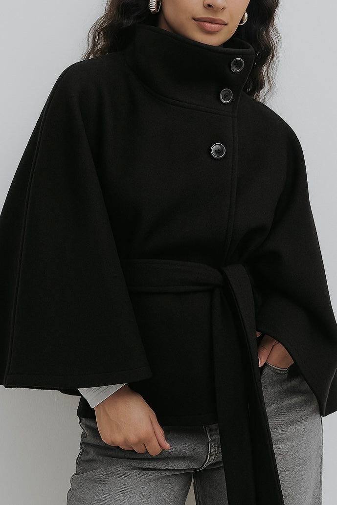 Clara | Belted Cape Coat - ginlerie 7