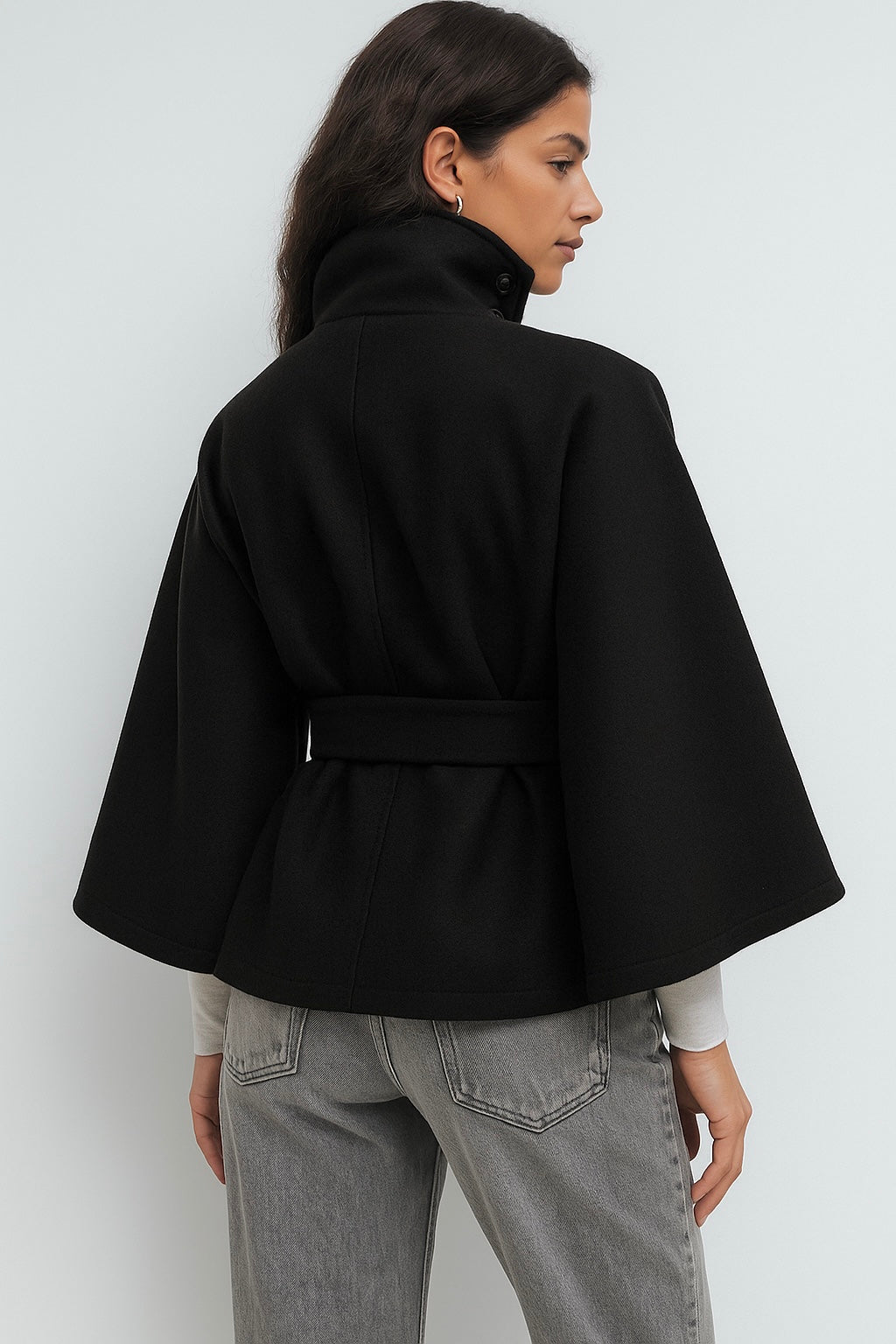 Clara | Belted Cape Coat - ginlerie 8