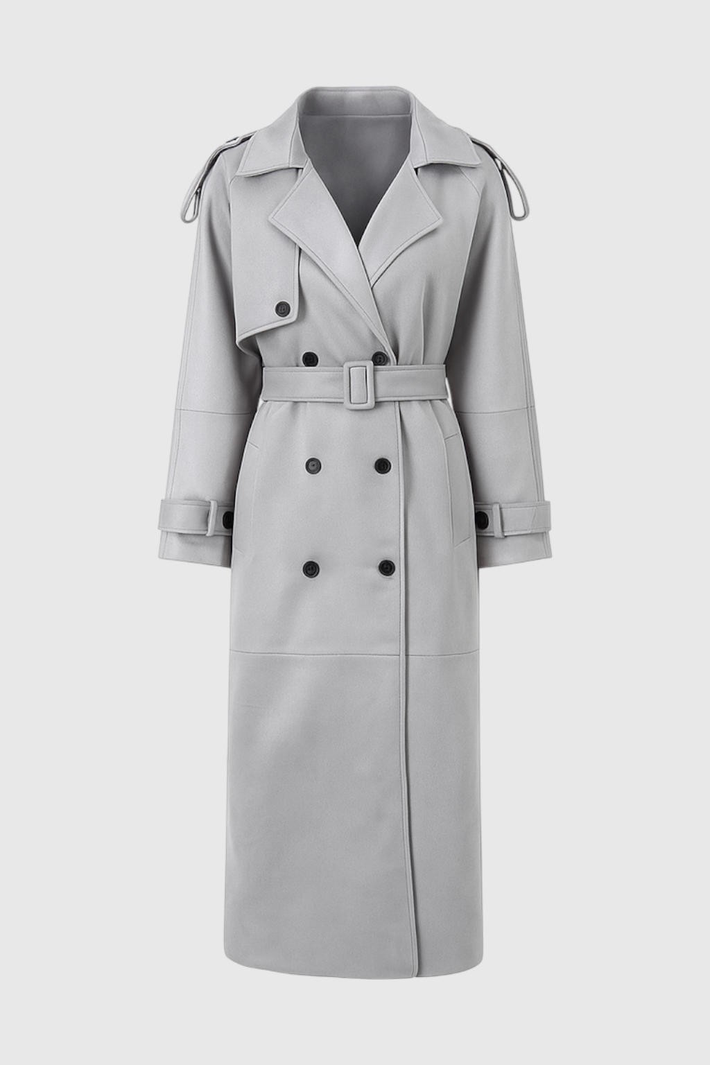 Clara | Belted Gray Coat - ginlerie 0