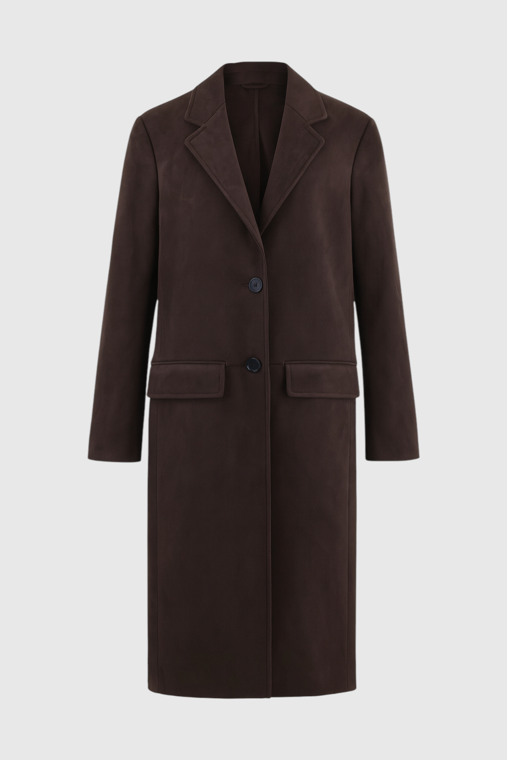 Clara | Brown Anti-Suede Coat - ginlerie 0