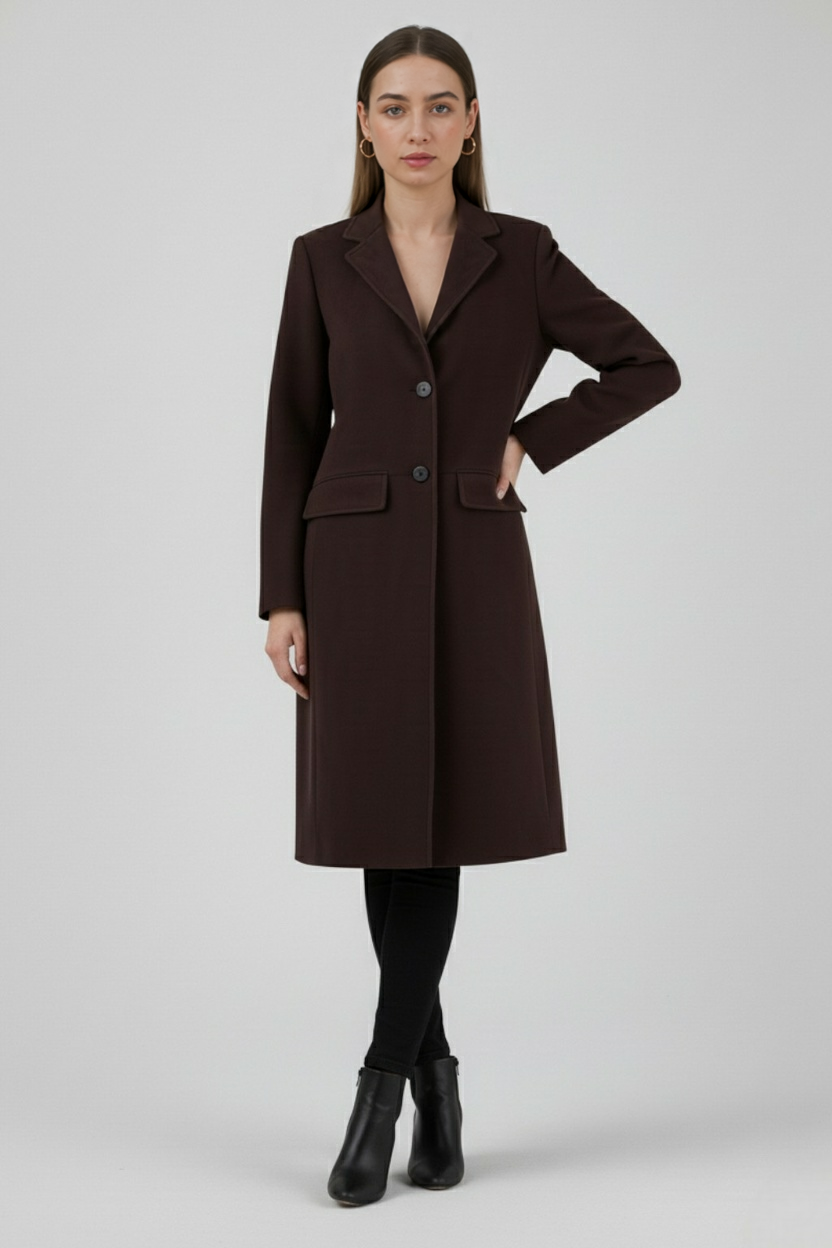 Clara | Brown Anti-Suede Coat - ginlerie 2