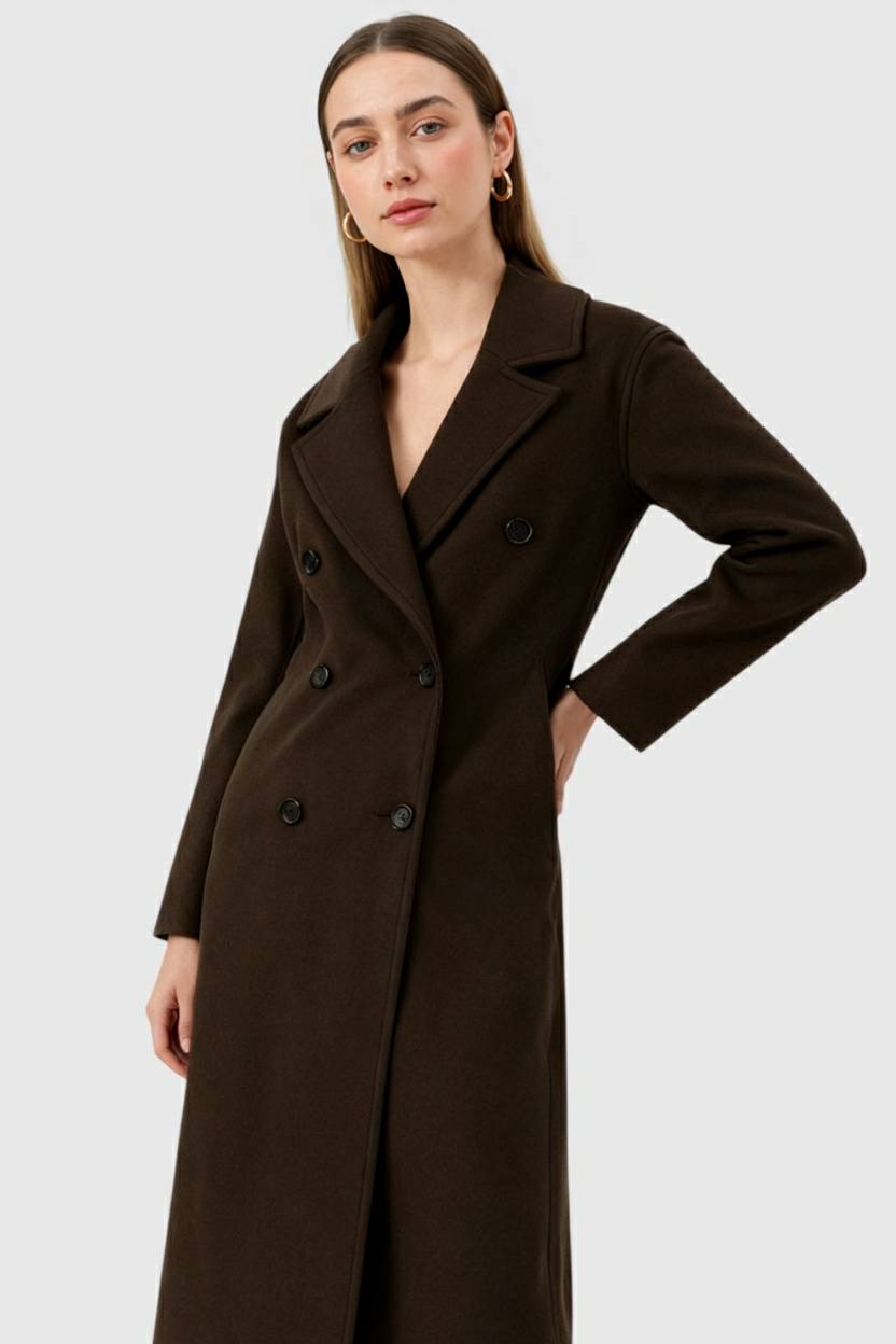 Clara | Chic Dark Brown Coat - ginlerie 1