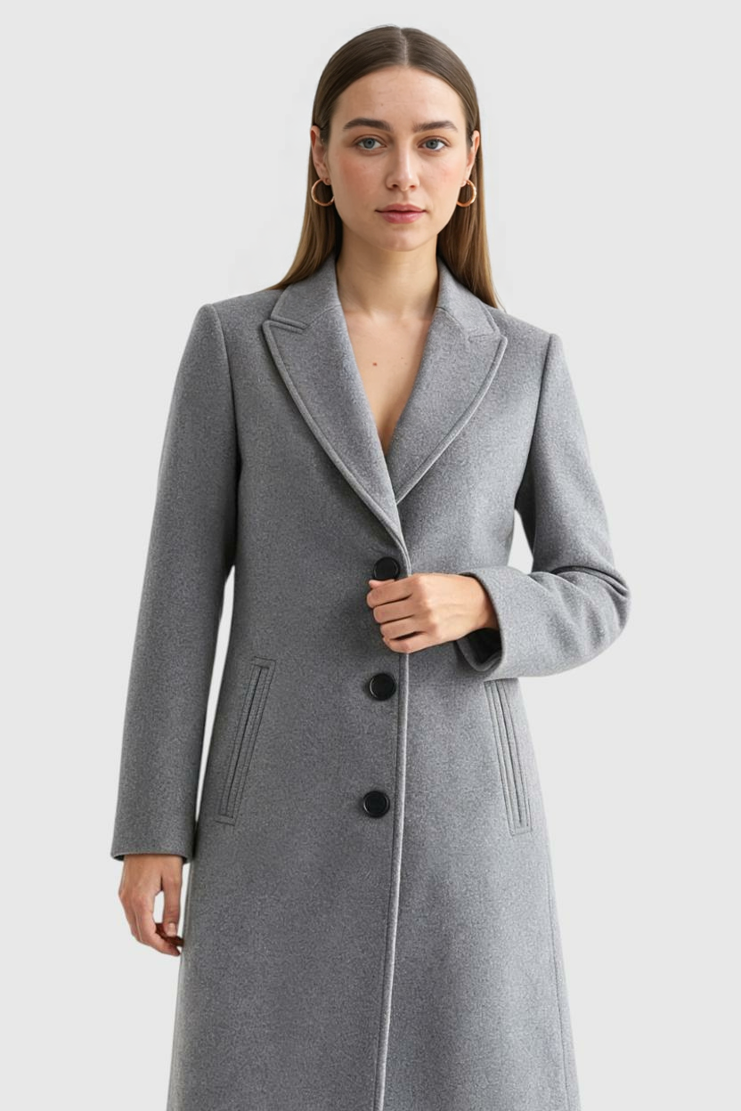 Clara | Chic Gray Winter Coat - ginlerie 1