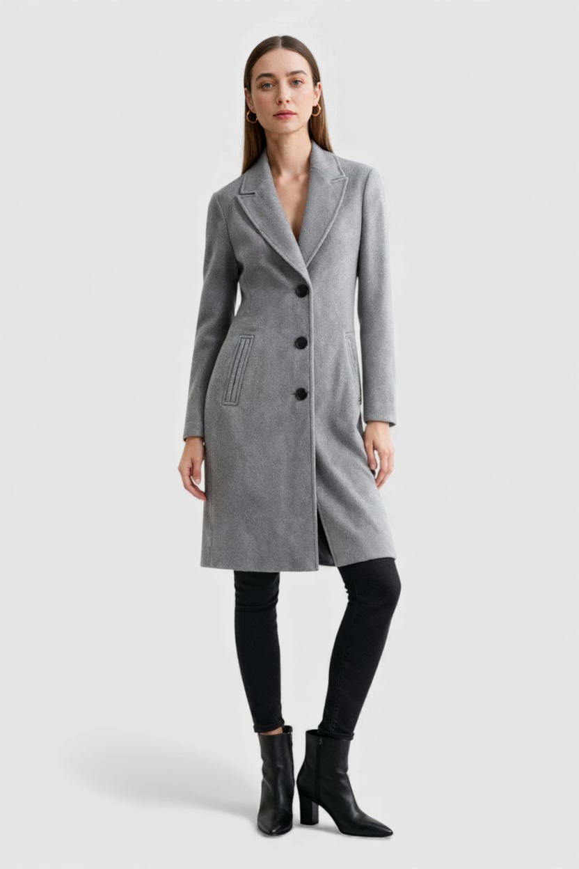 Clara | Chic Gray Winter Coat - ginlerie 2