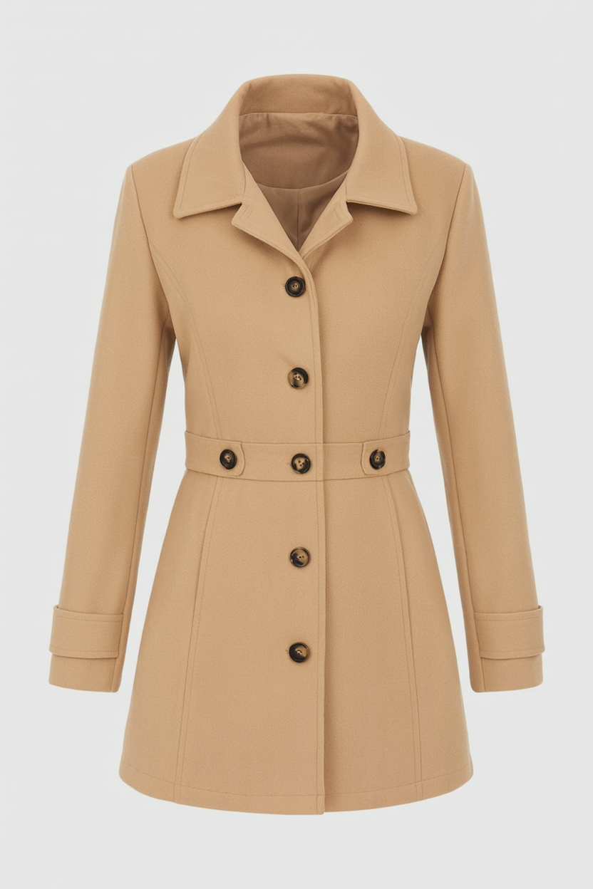 Clara | Chic Khaki Winter Coat - ginlerie 0