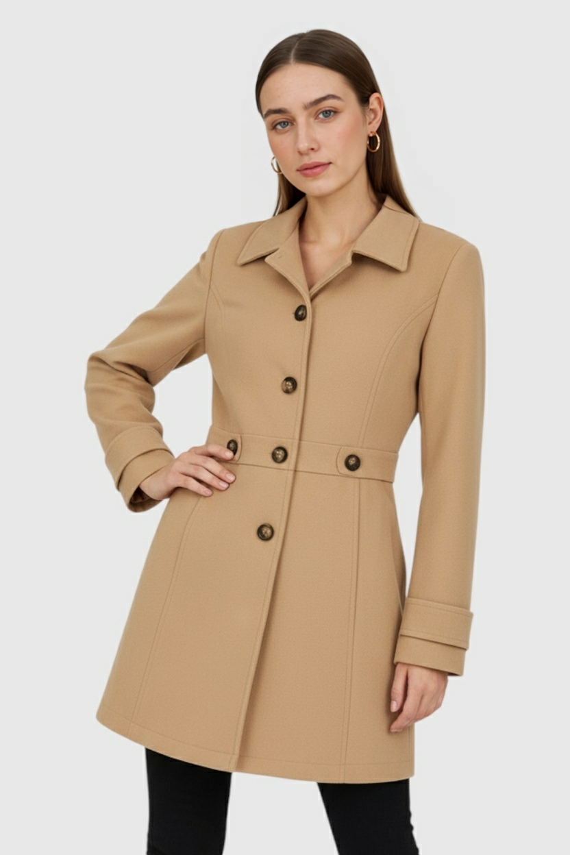 Clara | Chic Khaki Winter Coat - ginlerie 1