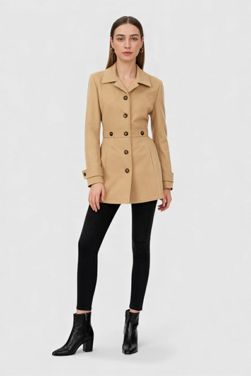 Clara | Chic Khaki Winter Coat - ginlerie 2
