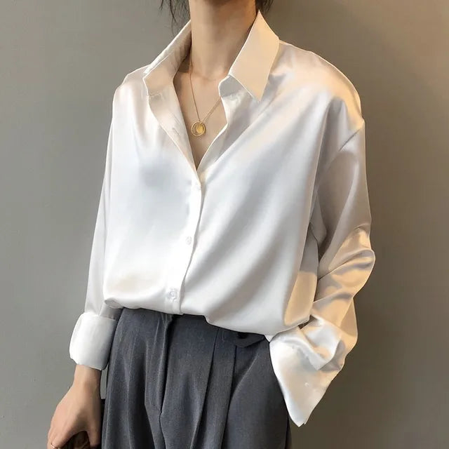 Clara | Classic Button Down Blouse - ginlerie 1