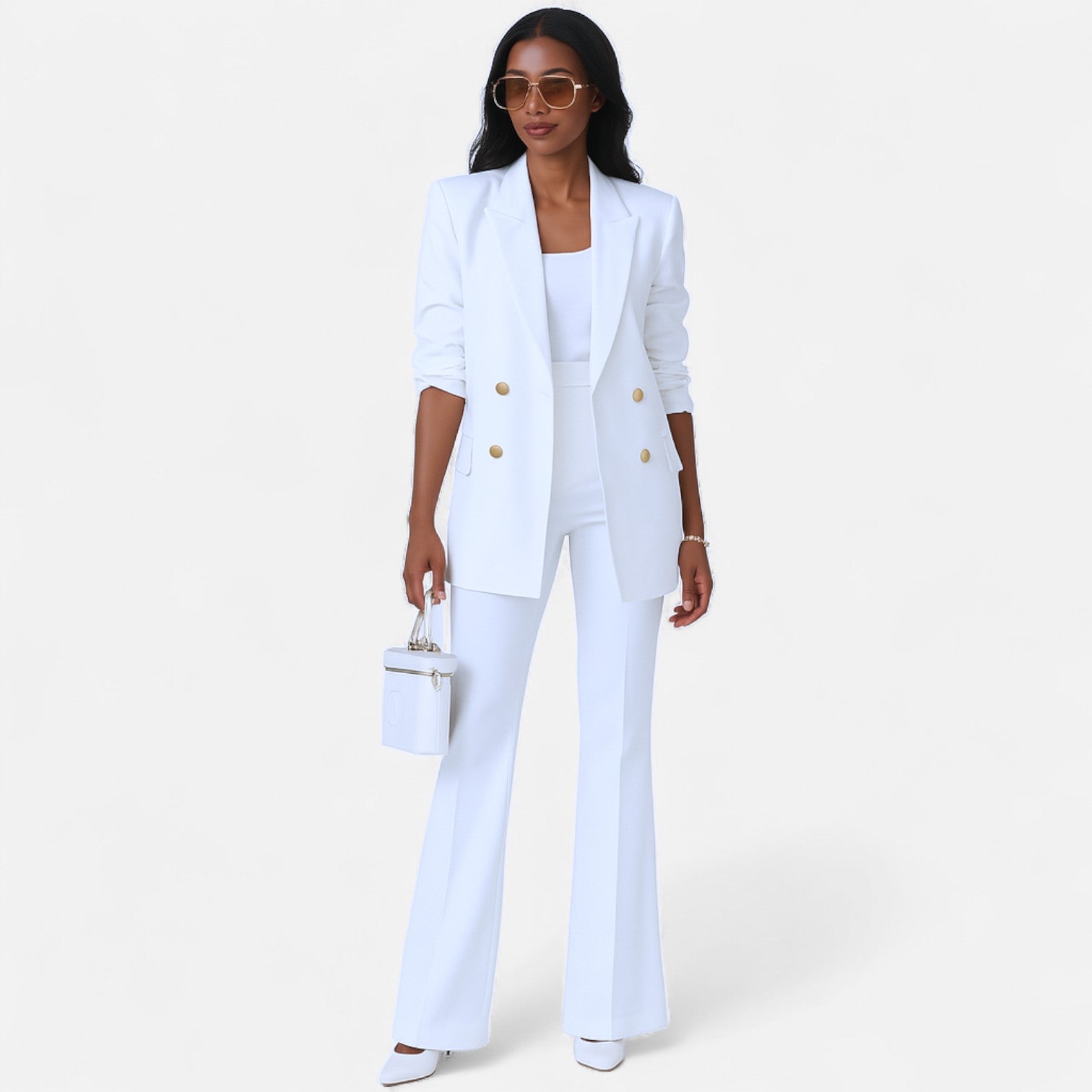 Clara | Double Breasted Pantsuit Set - ginlerie 0