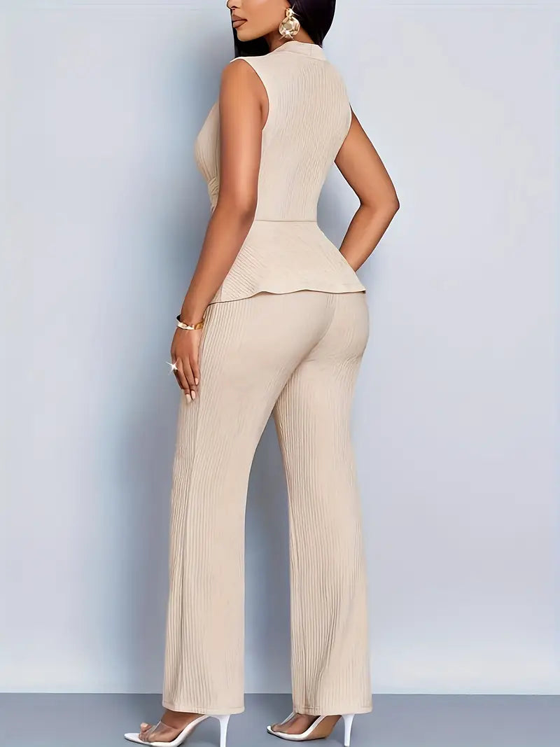 Clara | Elegant Pleated Pants Set - ginlerie 4