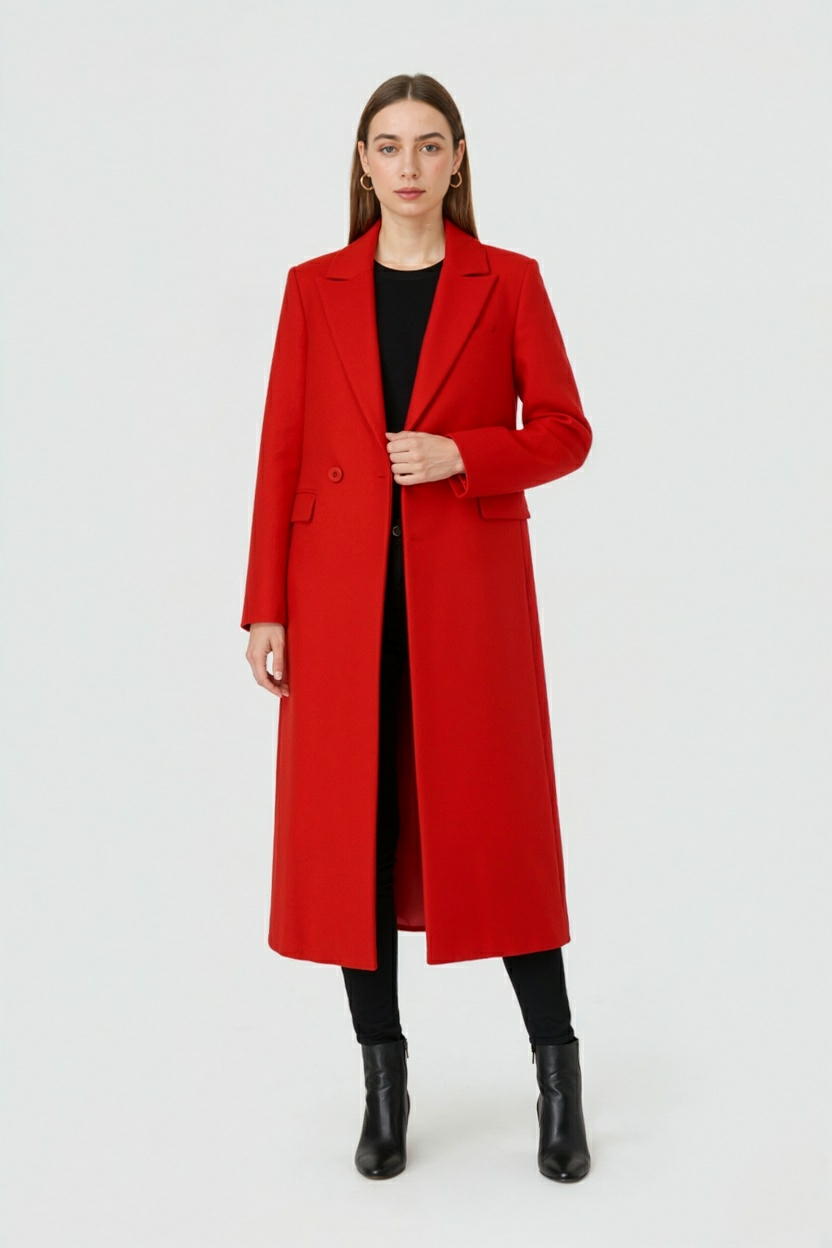 Clara | Elegant Red Winter Coat - ginlerie 2