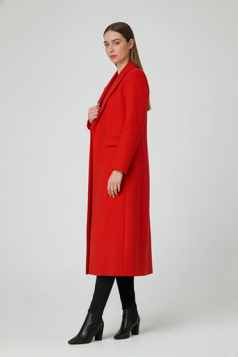 Clara | Elegant Red Winter Coat - ginlerie 3