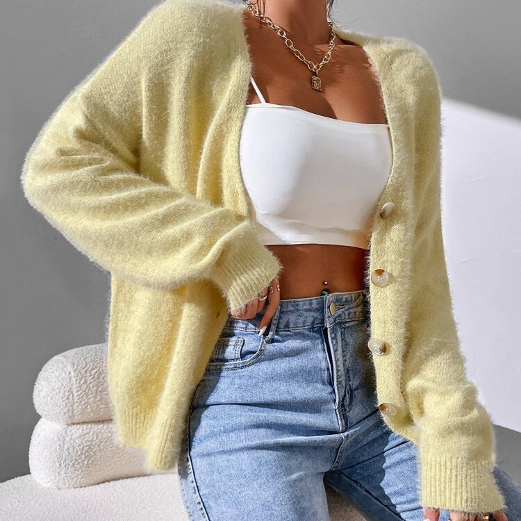 Clara | Faux Mink Cardigan Sweater - ginlerie 3
