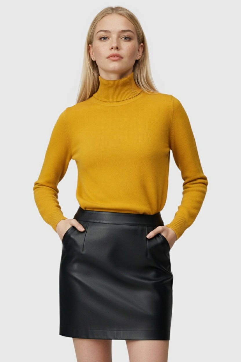 Clara | Fleece Lined Turtleneck Sweater - ginlerie 1
