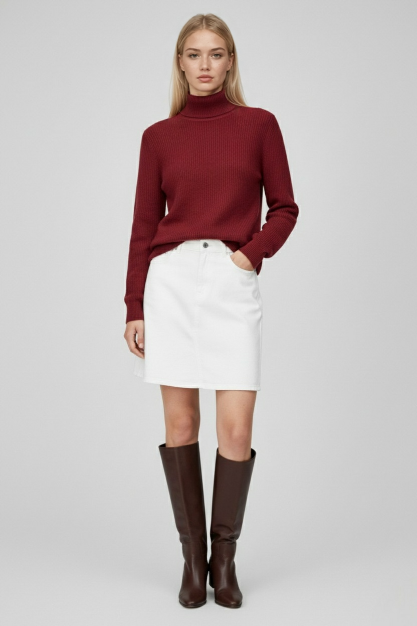 Clara | Fleece Lined Turtleneck Sweater - ginlerie 2