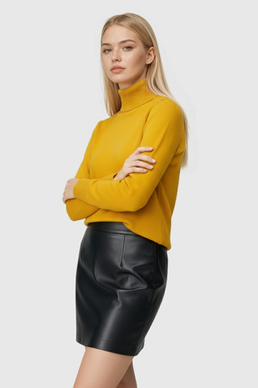 Clara | Fleece Lined Turtleneck Sweater - ginlerie 3