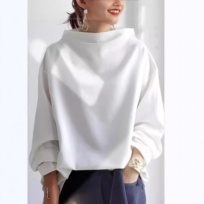 Clara | High-Neck Long Sleeve Top - ginlerie 2