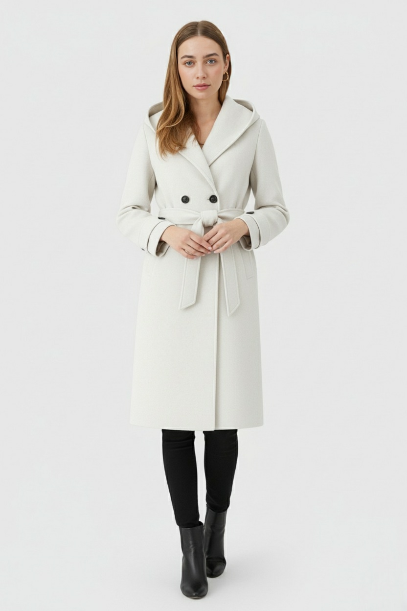 Clara | Hooded Beige Coat - ginlerie 2