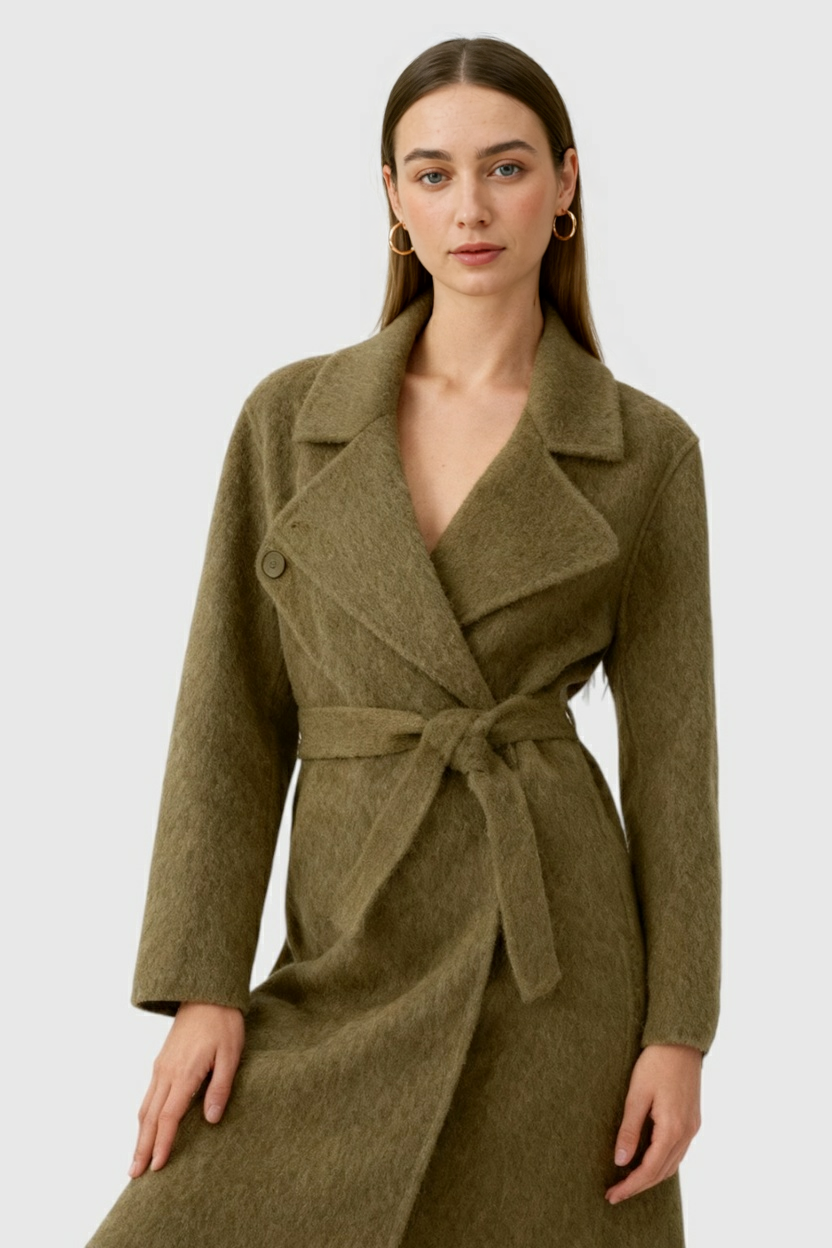 Clara | Khaki Overcoat - ginlerie 0