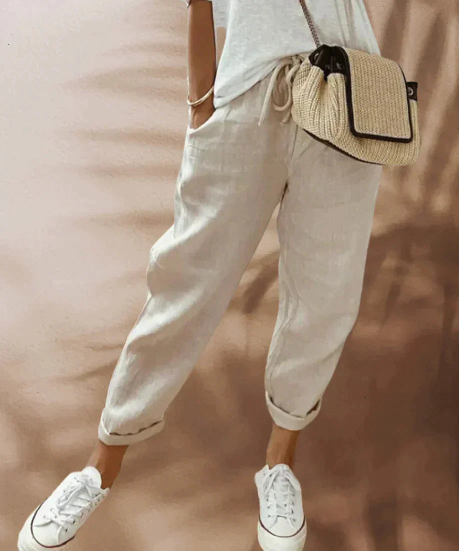 Clara | Mens Casual Trousers with Elastic Waist - ginlerie 0