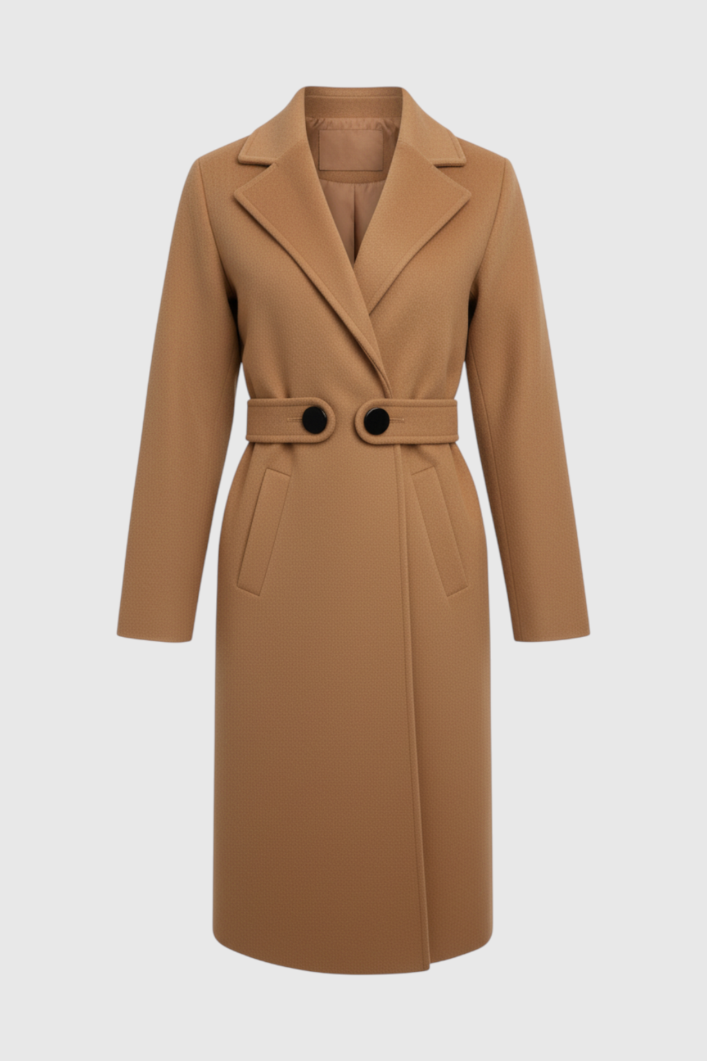 Clara | Mid-Length Brown Coat - ginlerie 0