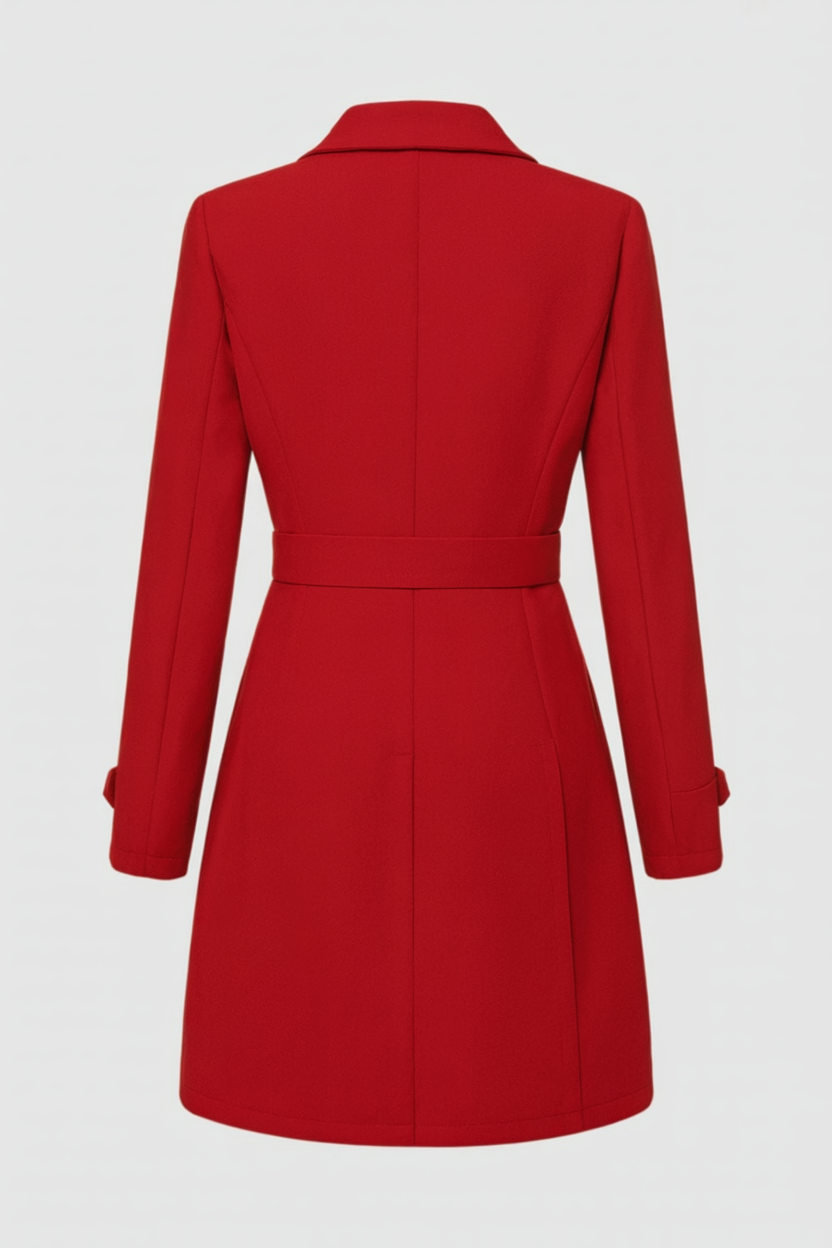 Clara | Mid-Length Red Coat - ginlerie 3