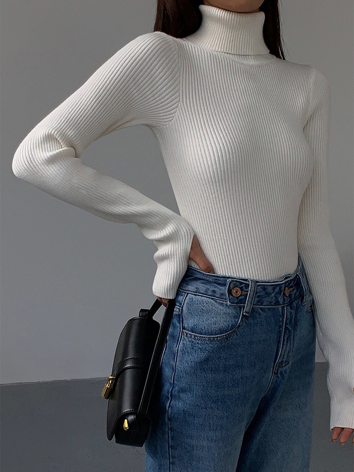 Clara | Minimalist Slim Turtleneck Top - ginlerie 10