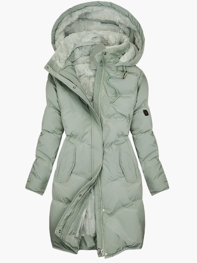 Clara | Quilted Trench Coat With Hood - ginlerie 0