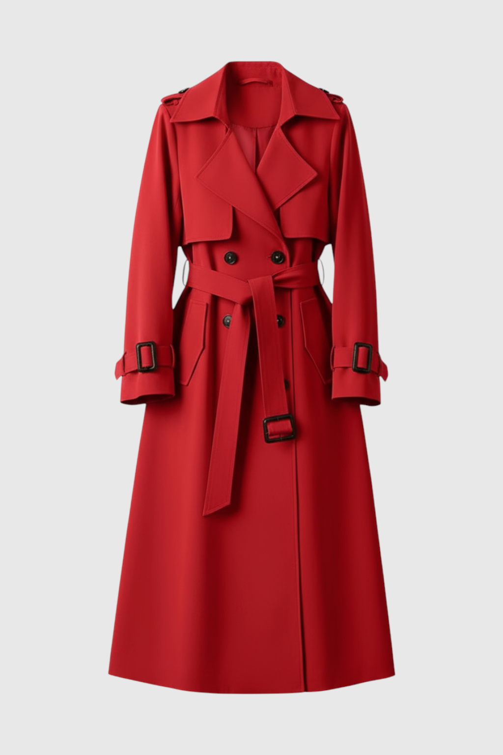 Clara | Red Trench Coat - ginlerie 0