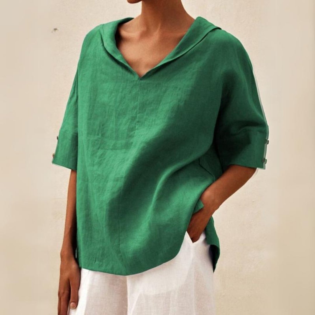 Clara | Relaxed V-Neck Top - ginlerie 0