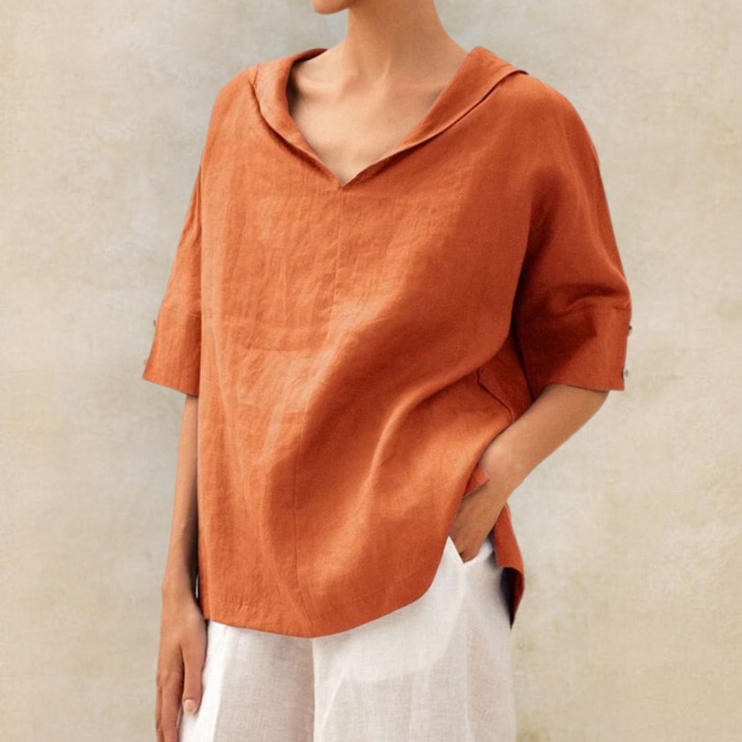 Clara | Relaxed V-Neck Top - ginlerie 1