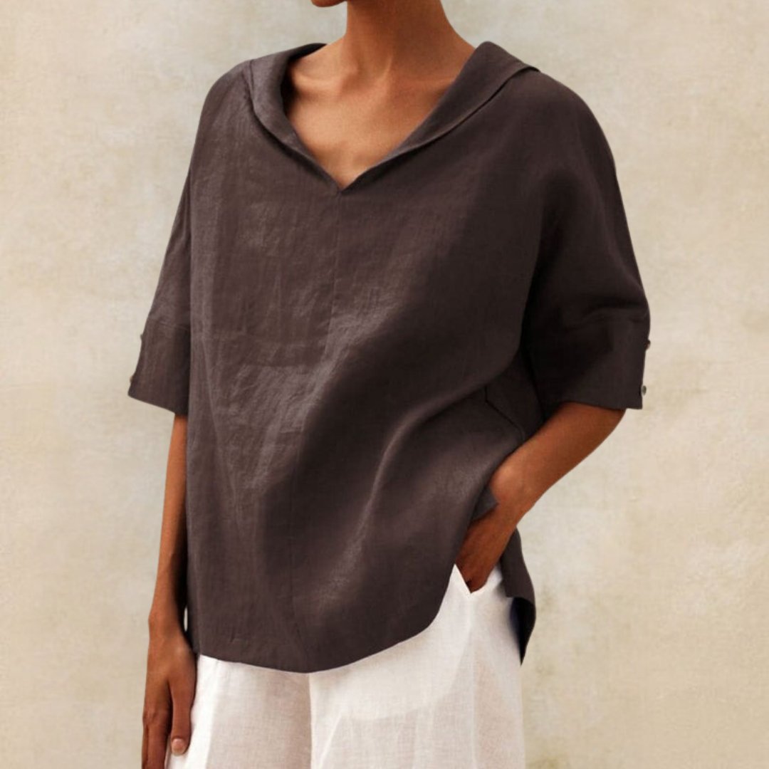 Clara | Relaxed V-Neck Top - ginlerie 3