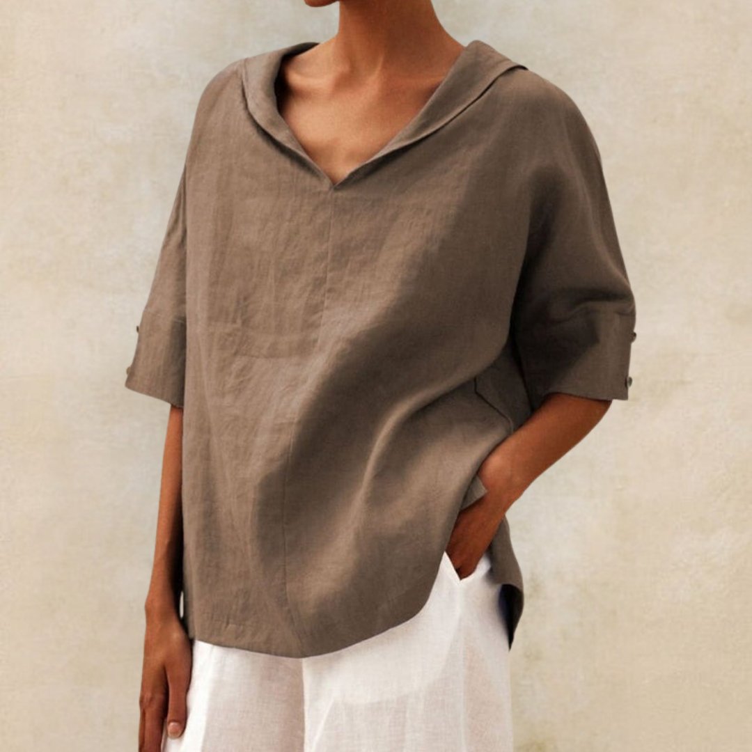 Clara | Relaxed V-Neck Top - ginlerie 4