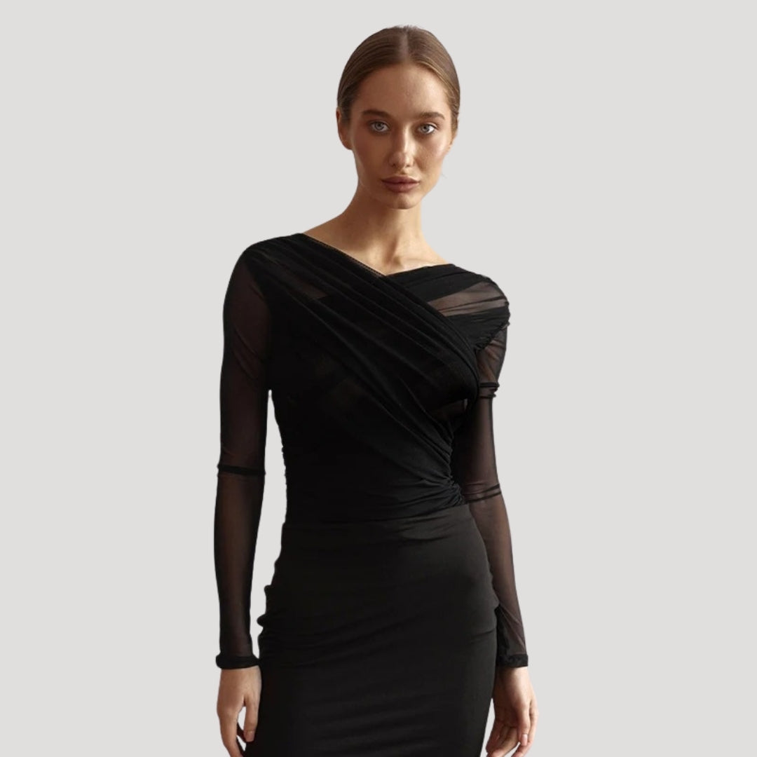 Clara | Sheer Wrap Going Out Top - ginlerie 0