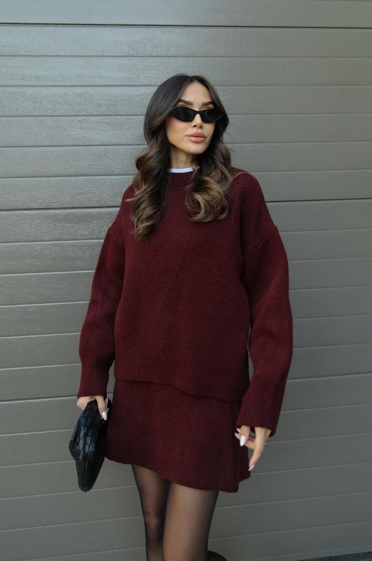Clara | Sweater Mini Skirt Set - ginlerie 0