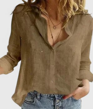 Clara | V Neck Button Blouse - ginlerie 3