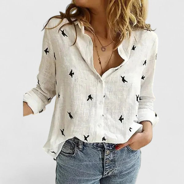 Clara | V Neck Button Blouse - ginlerie 8