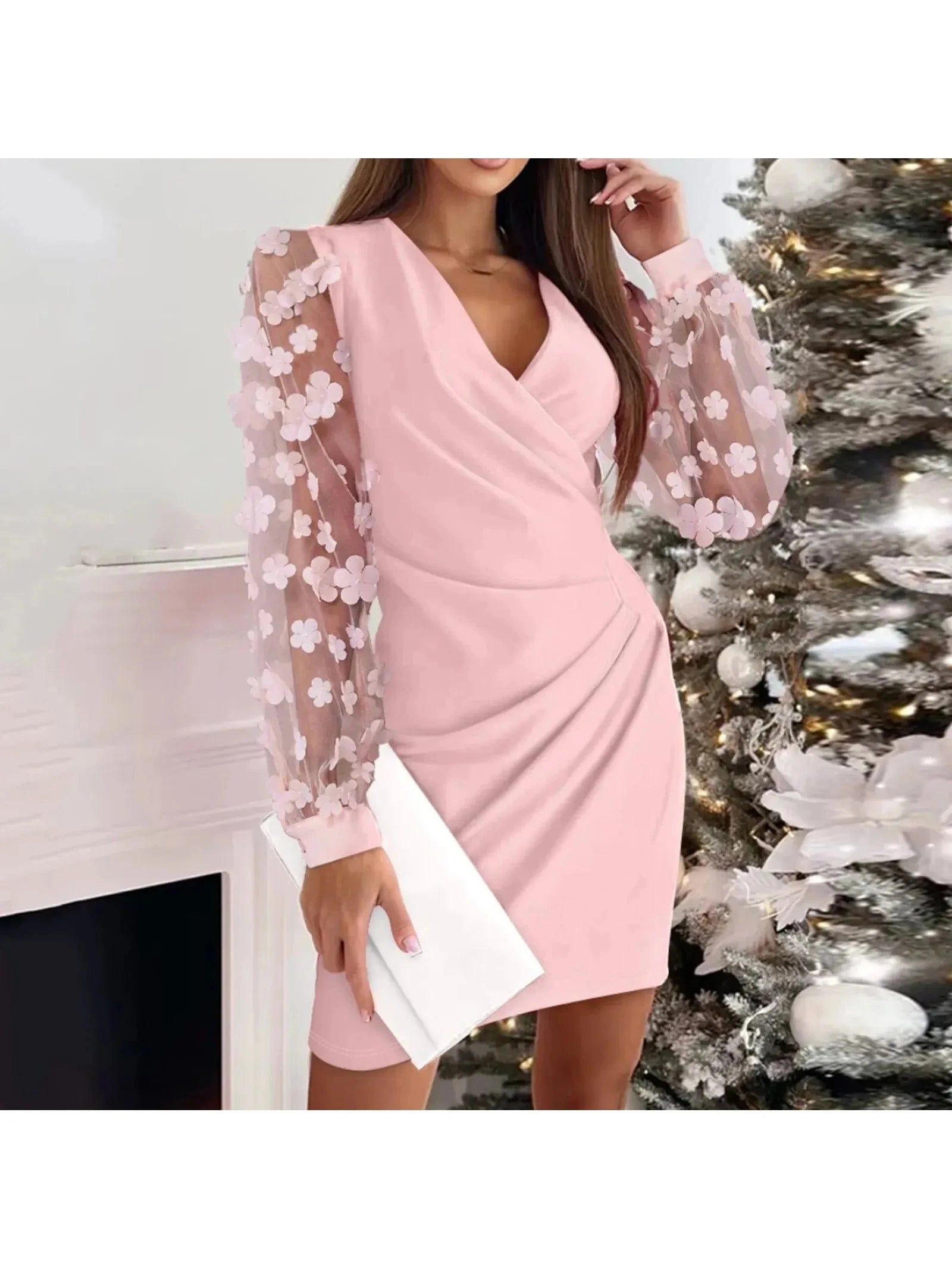 Cristina | Elegant Sleeve Wrap Dress - ginlerie 4