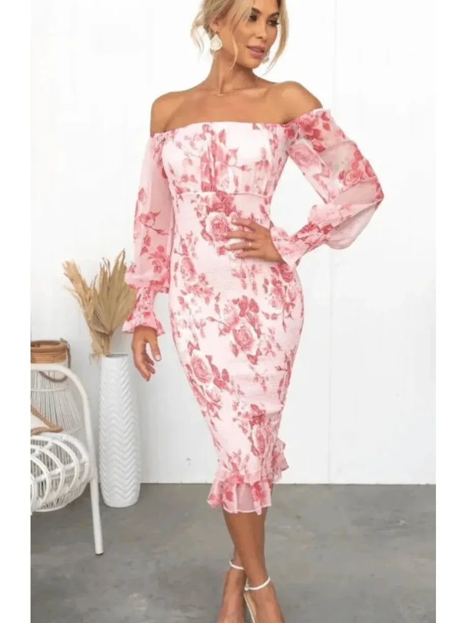 Dahlia | Floral Print Midi Dress - ginlerie 1