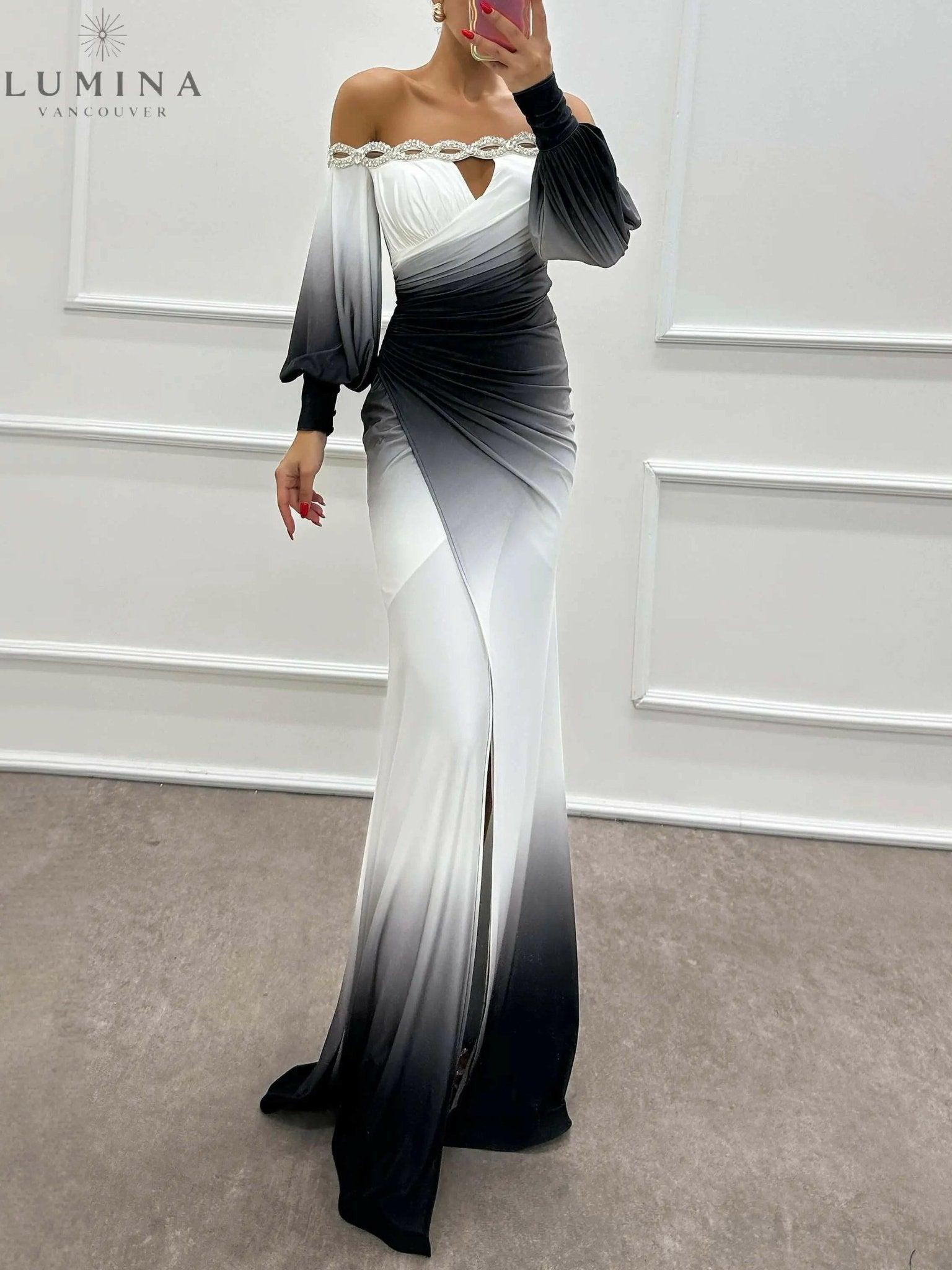Delia | Off-Shoulder Evening Dress - ginlerie 1