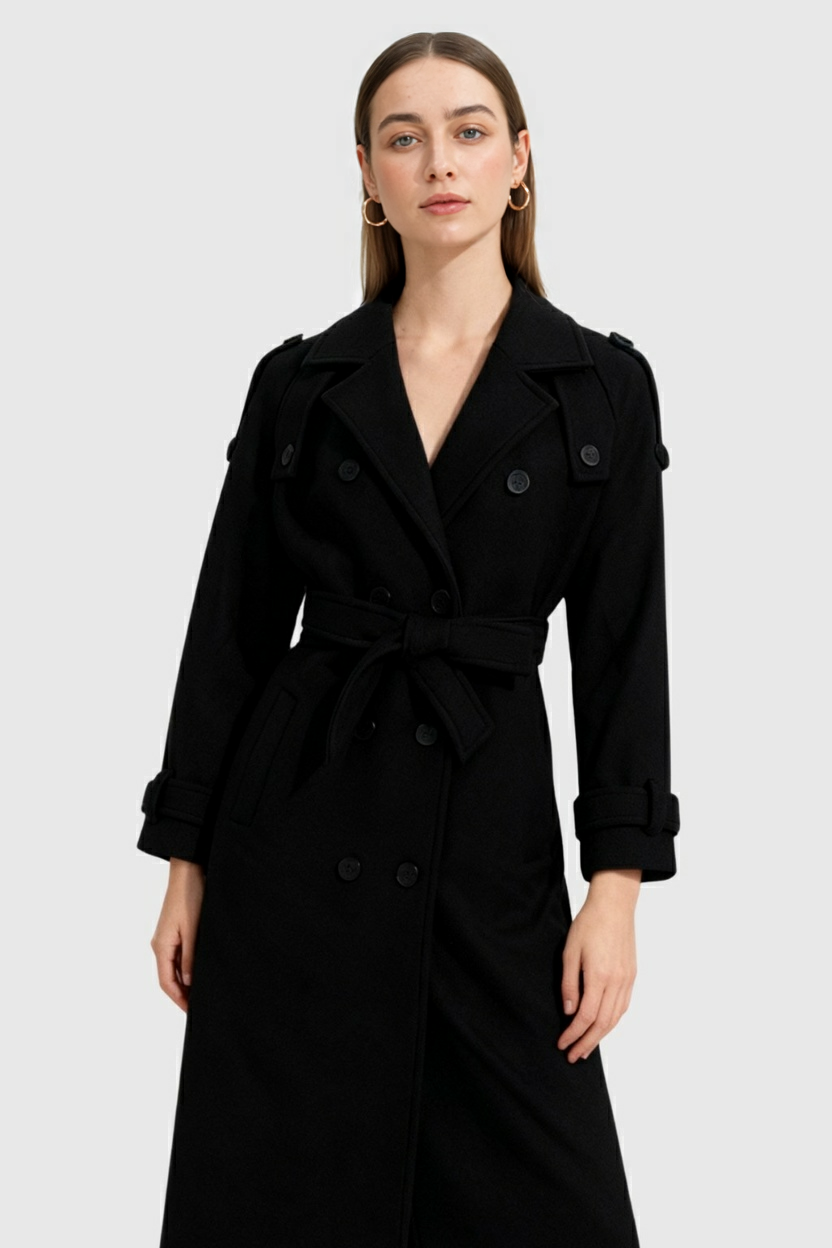 Diana | Black Trench Coat - ginlerie 1
