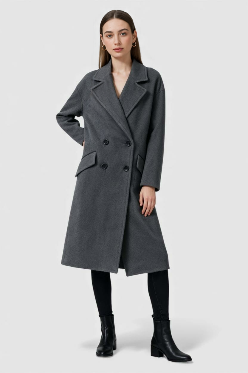 Diana | Dark Gray Wool Coat - ginlerie 2