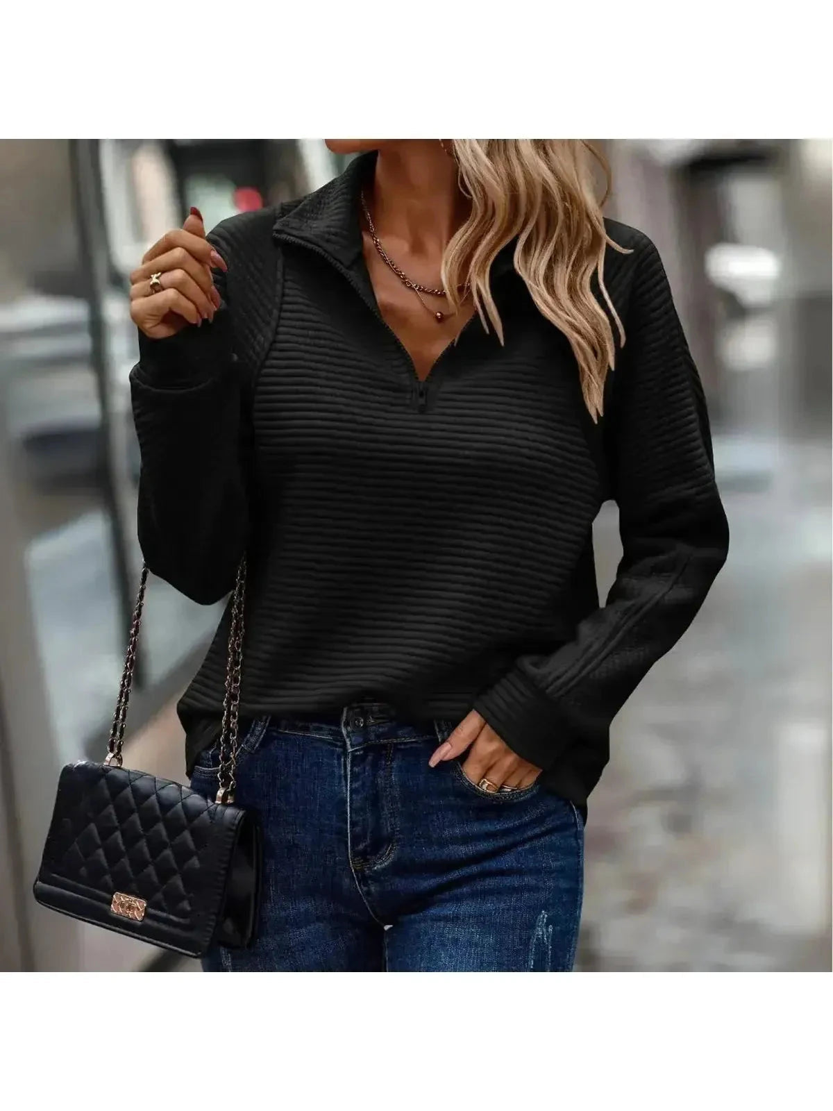 Diana | Elegant Zip Sweater - ginlerie 6