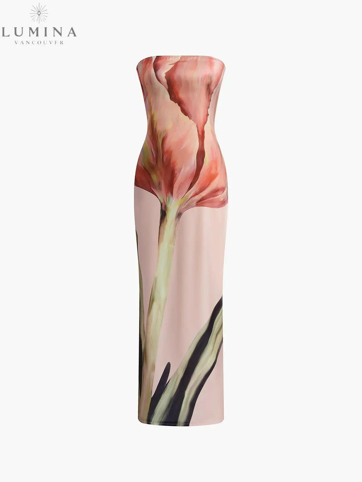 Dyantha - Floral Print Satin Dress